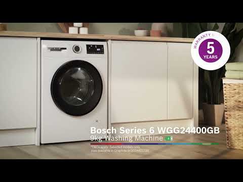 Bosch WGG24400GB 9kg, 1400 Spin, Freestanding Washing Machine with Quick Wash, White