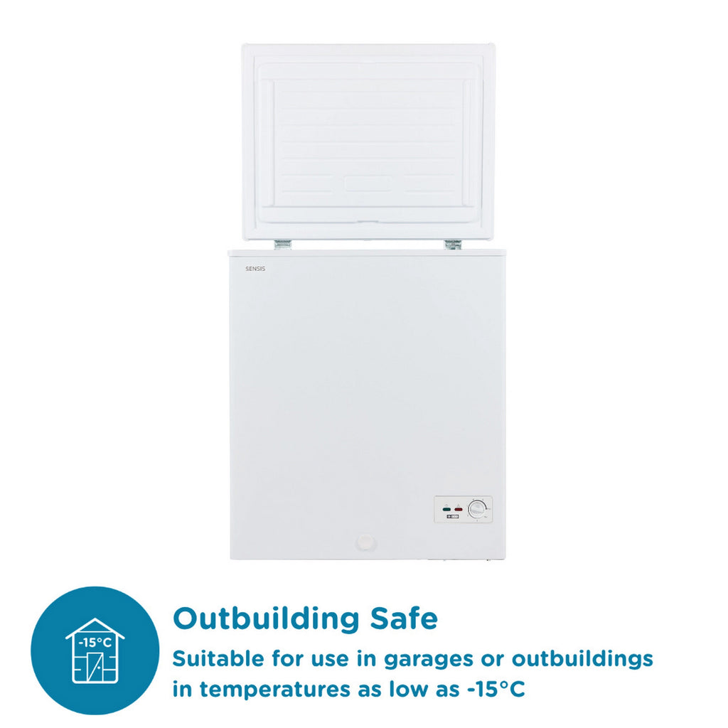 Sensis RFCHT01F137EW 69.5cm Wide Chest Freezer, Outbuilding-safe, White