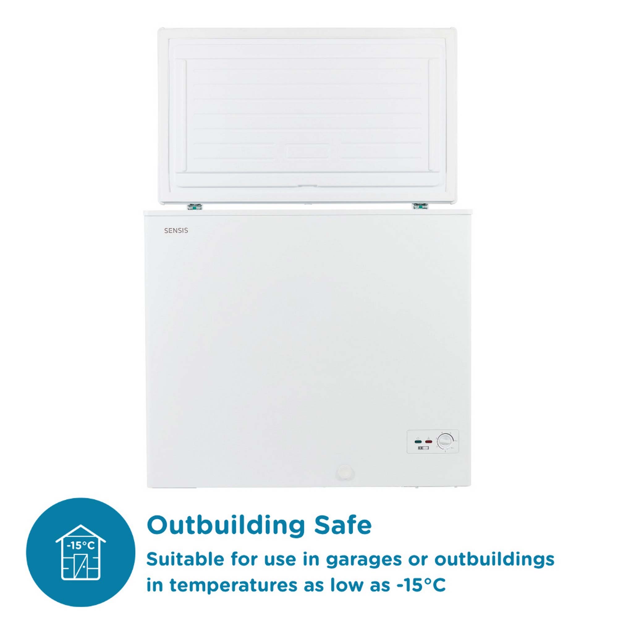 Sensis RFCHT01F196EW 91.5cm Wide Chest Freezer, Outbuilding-safe, White